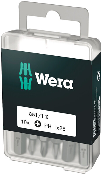 Bitssats PH1 x 25mm IP Wera 851/1 Z 05072400001 10st/fp