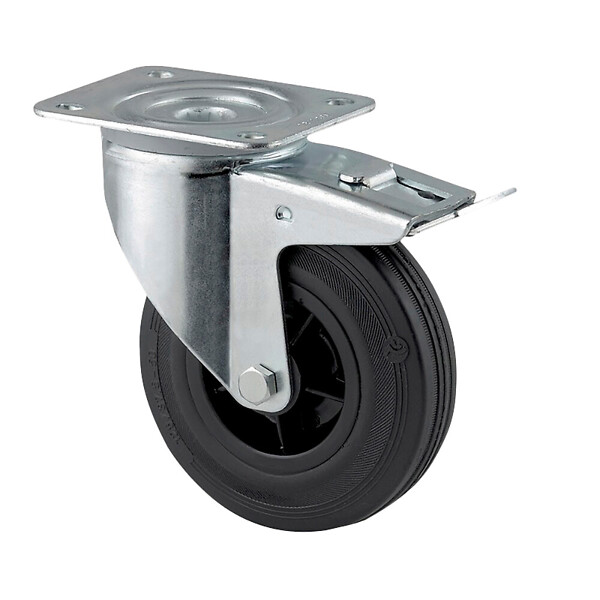 Kääntöpyörä 160mm nelikulmalaatta Tente 3477PVR160P63 jarrulla