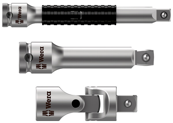 Wera 1/4" nivelet, jatkovarret ja muuntimet  
