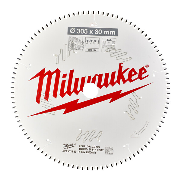 Pyörösahanterä MS W305X30X3,0X100 Milwaukee 4932471322
