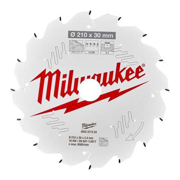 Pöytäsahanterä W210X30X2,4X16T Milwaukee 4932471324