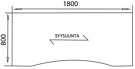 Muotokansi 1800x800x25mm valkoinen