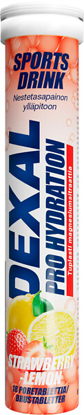Dexal Poretabletti mansikka 18tabl. 10092106 Pro Hydration strawberry