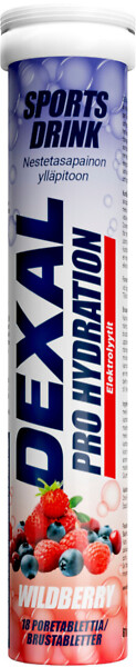 Dexal Poretabletti metsämarja 18tab 10101795 Pro Hydration berry