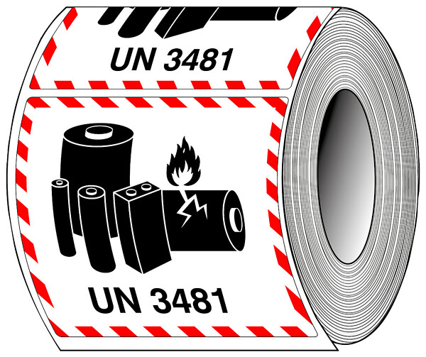 thumbnail interactive-video image 1 of 20 Lithium Ion Battery UN3481 Shipping Labels - 4.375 X 4.75, Sticker Packaging Box Safety Labels 1 of 4