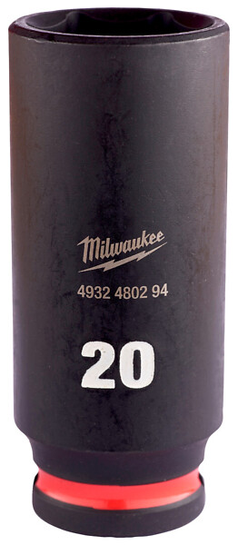 Voimahylsy 3/8'' SHW pitkä 20mm Milwaukee 4932480294