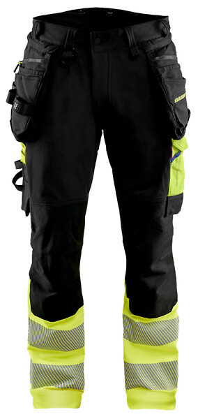 RThousut 4waySTR BLÅKLÄDER 1125 D84 112516489933 Musta/Huomio keltainen