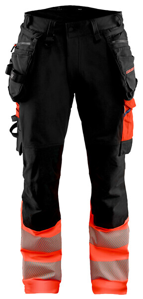 RThousut 4waySTR BLÅKLÄDER 1125 D88 112516489955 Musta/Huomio punainen