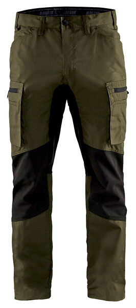 Housut BLÅKLÄDER Stretch 1459 D108 145918454599 D108 T.oliv.vihr/Musta