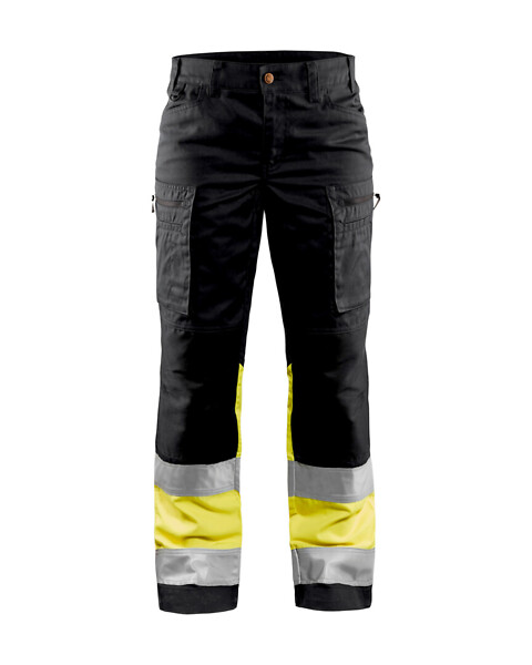 N housut BLÅKLÄDER HV STR 7161 D19 716118119933 D19 musta/HVis kelt
