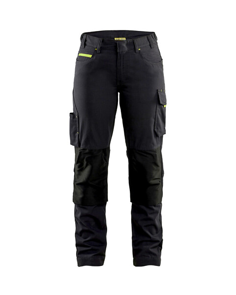 N Housut BLÅKLÄDER Stretch 7195 D21 719513309933 D21 musta/HVis kelt