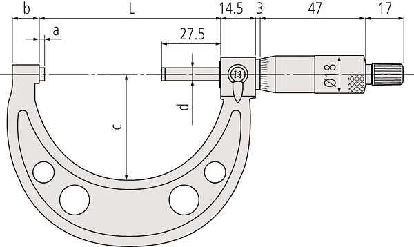 Ulkomikrometri Economy Design Mitutoyo 103-185