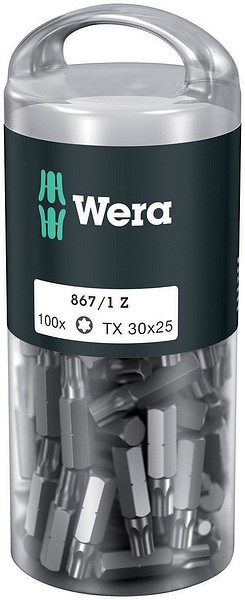 Bit-Box TX30 x 25mm IP Wera 867/1 Z 05072451001 100pcs/pkg