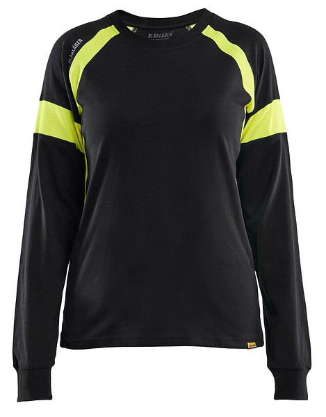 N pitkäh t-paita BLÅKLÄDER 3521 XXL 352110309933 Musta/huom keltainen