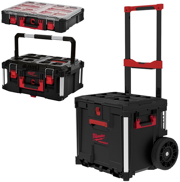 Vetolaatikkosarja pyörillä Packout Milwaukee 4932498984