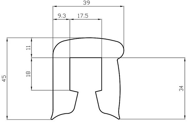 P364 Bumper strip boat black 19