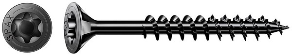 SPAX universal screw 5x50, T20 BLAX Countersunk p.thread 200 pcs/box