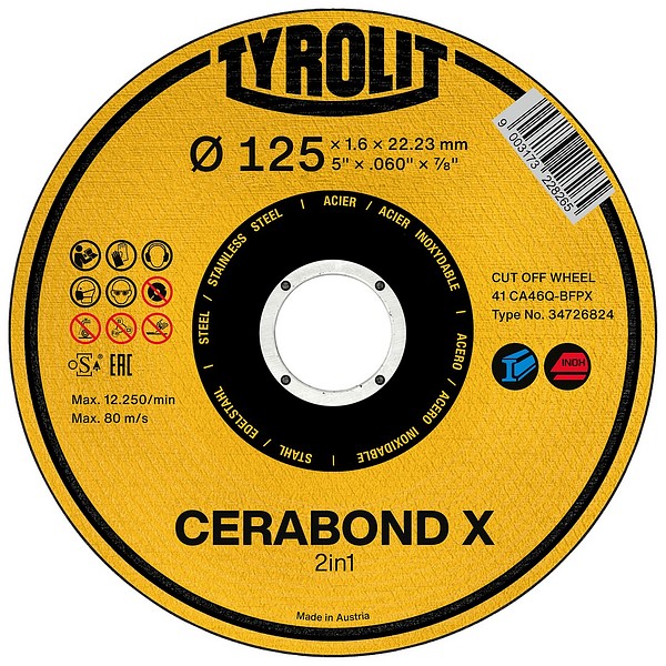 Katkaisulaikk 41 125x1,6 CA46Q-BFPX Tyrolit Cerabond X 34726824