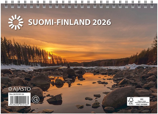 Seinäkalenteri Suomi A5 2026 210x148mm parikierresidottu