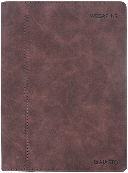 Pöytäkalenteri Wega Plus 2026 Ruskea, 148x210mm tekonahkakannet
