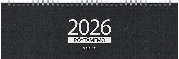 Pöytäkalenteri Pöytämemo 2026 Musta, 305x90mm