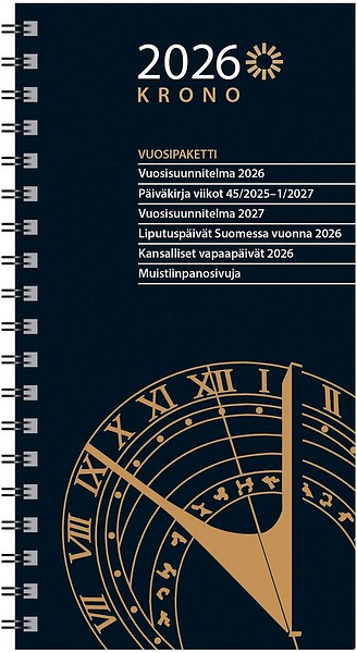 Taskukalenteri Krono 2026 pkt Vuosipaketti, 85x162mm