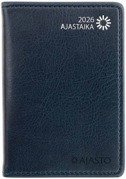 Taskukalenteri Ajastaika 2026 Tummansininen, 72x102mm
