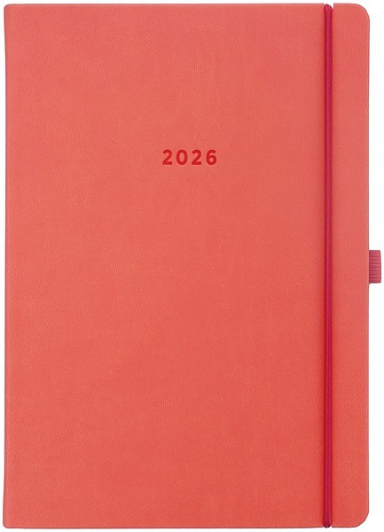 Pöytäkalenteri Color A5, 2026 Punainen, 148x210mm