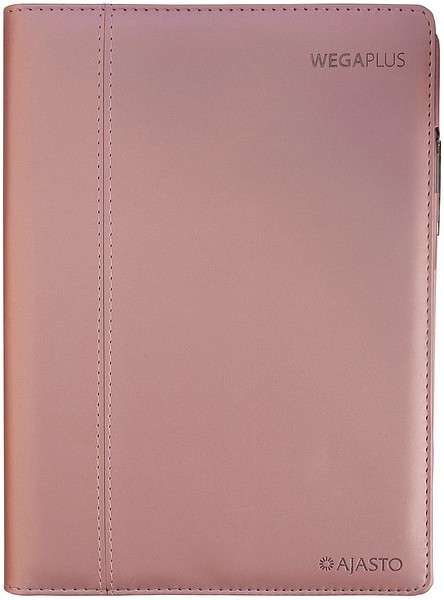 Pöytäkalenteri Wega Plus 2026 Ruusukulta 148x210mm tekonahkakansi