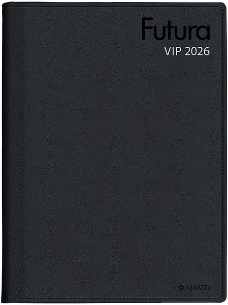 Pöytäkalenteri Futura Vip 2026 Musta, 210x297mm sidottu