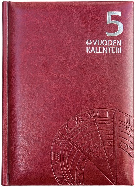 5 vuoden kalenteri, päiväämätön Viininpunainen, 148x210mm 2026