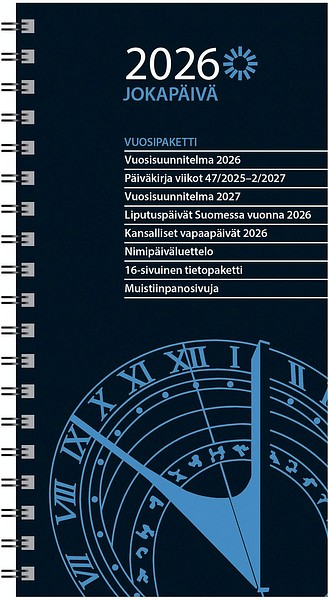 Taskukalenteri Jokapäivä 2026 pkt Vuosipaketti, 85x162mm