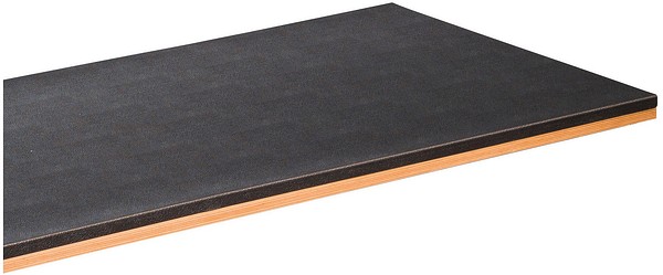 Pöytätasojen teräskannet kumimatolla  
