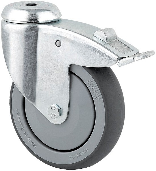 Kääntöpyörä 75mm keskiöreikä Tente 2477PJH075P30-11 jarrulla