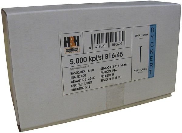 Viimeistelynaula 50x1,6mm B16 RST H&H B16/50IN ruostumaton