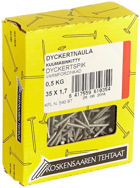 Dyckertspik VF 35x1,7 mm 0,5kg Varmförzinkad, 1080 st./kg