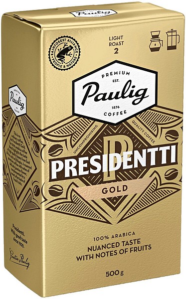 Presidentti Gold label 500g light roast, filter ground, 12box