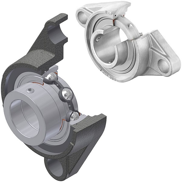 Stainless oval flange bearings  