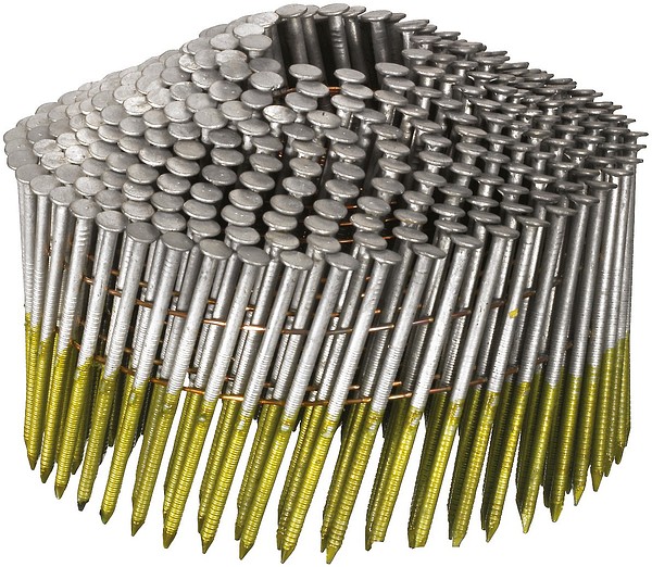 Coil nails 16° wire bond, flat coil, SS  