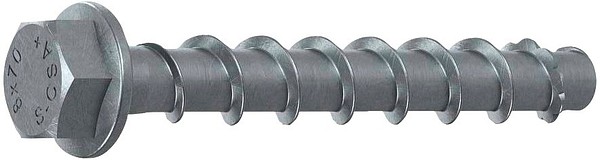 Betoniruuvi S-CSA+ HEX 10x70/15 ML Multi Layer kuusiokanta AV15