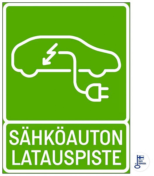 Sign Sähköauton lataus 40x60cm laminated aluminum