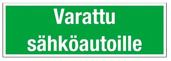 Sign Varattu sähköautoille 30x10cm, aluminum
