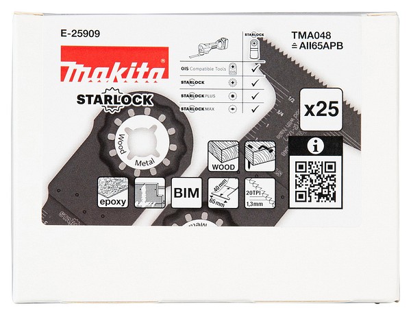 Sahanterä 65mm 25kpl/pkt TMA048 Makita E-25909 starlock