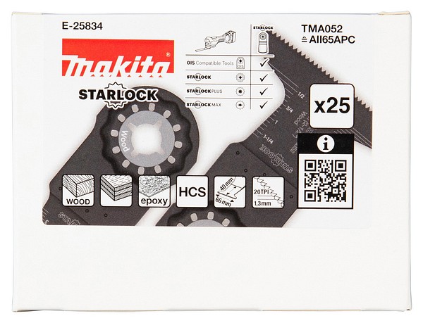 Sahanterä 65mm 25kpl/pkt TMA052 Makita E-25834 starlock