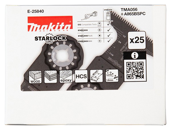 Sahanterä 65mm 25kpl/pkt TMA056 Makita E-25840 starlock