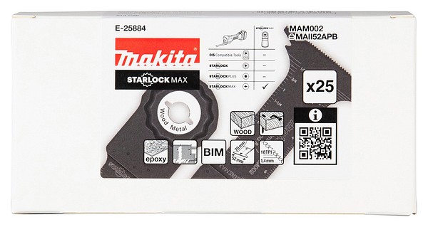 Sahanterä 52mm 25kpl/pkt MAM002 Makita E-25884 starlock