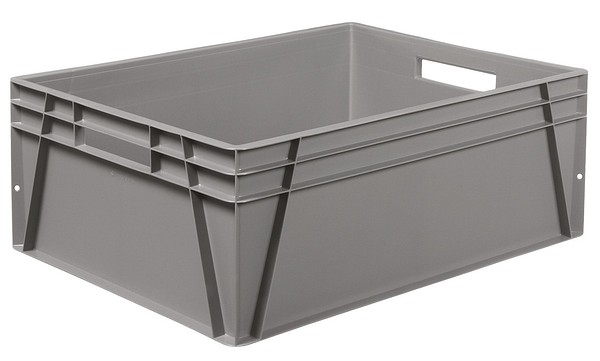 Käytetty eurolaatikko 123l kantoa. Käytetty, 800x600x310mm, harmaa
