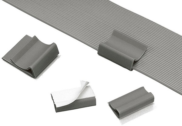 Clamp FCC-A-C8, 25,4x27,7x9,7 100 pcs/bag, for flat cables, grey