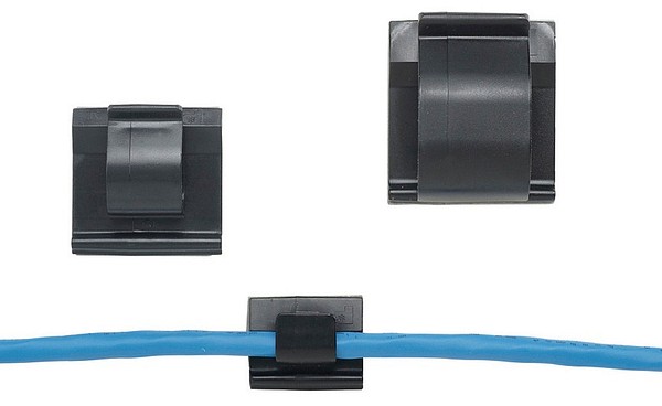 Clip ACC38-AT-C0 25,4X25,4 100pcs/bag adhesive backed black