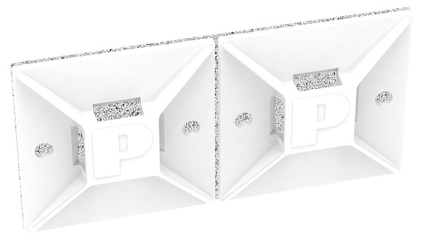 Mounting base ABM3H-A-L 38,1x38,1 50pcs/bag adhesive backed natural